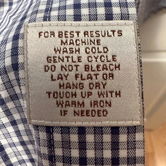 Peter Millar blue and grey checked s/s men’s shirt. NWOT - Picture 5 of 6